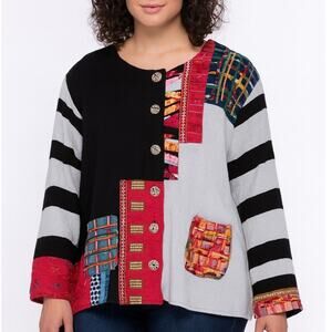 Parsley & Sage Art To Wear Lagenlook Cardigan Sweater